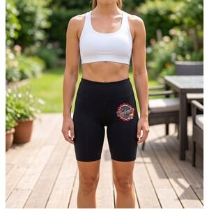 Rivalry Threads Kansas Jayhawks Womens Black Bike Shorts NCAA Logo KU 6015